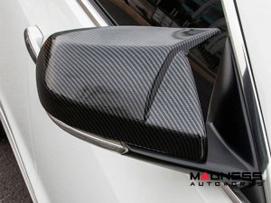 Cadillac CTS Mirror Covers - Carbon Fiber - Full Replacements - Feroce Carbon - w/ Factory Clips